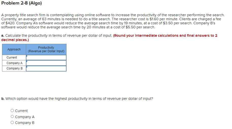  A property title search firm is contemplating using online software to