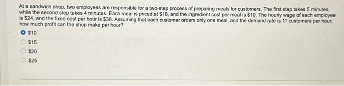 The processing time of each step is shown in the table below.