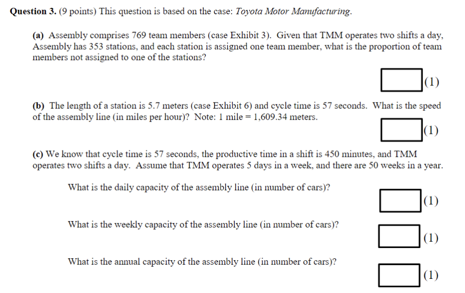  uestion 3. (9 points) This question is based on the case: