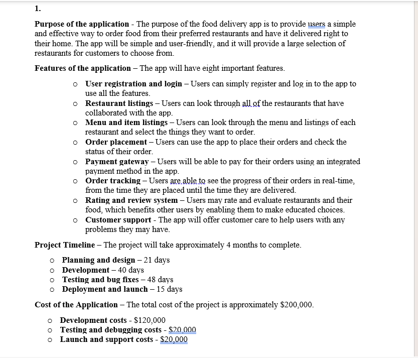 Please answer ASAP!!! This is a project proposal for building a food