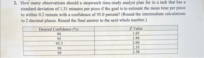 in a task that has a standard deviation of 1.31 minutes per
