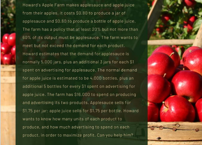 a.What are the key elements in the problem: objective function, decision