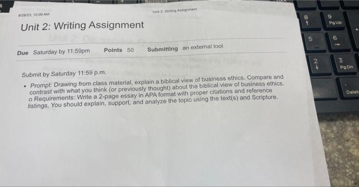  Submit by Saturday 11:59 p.m. - Prompt: Drawing from class material,