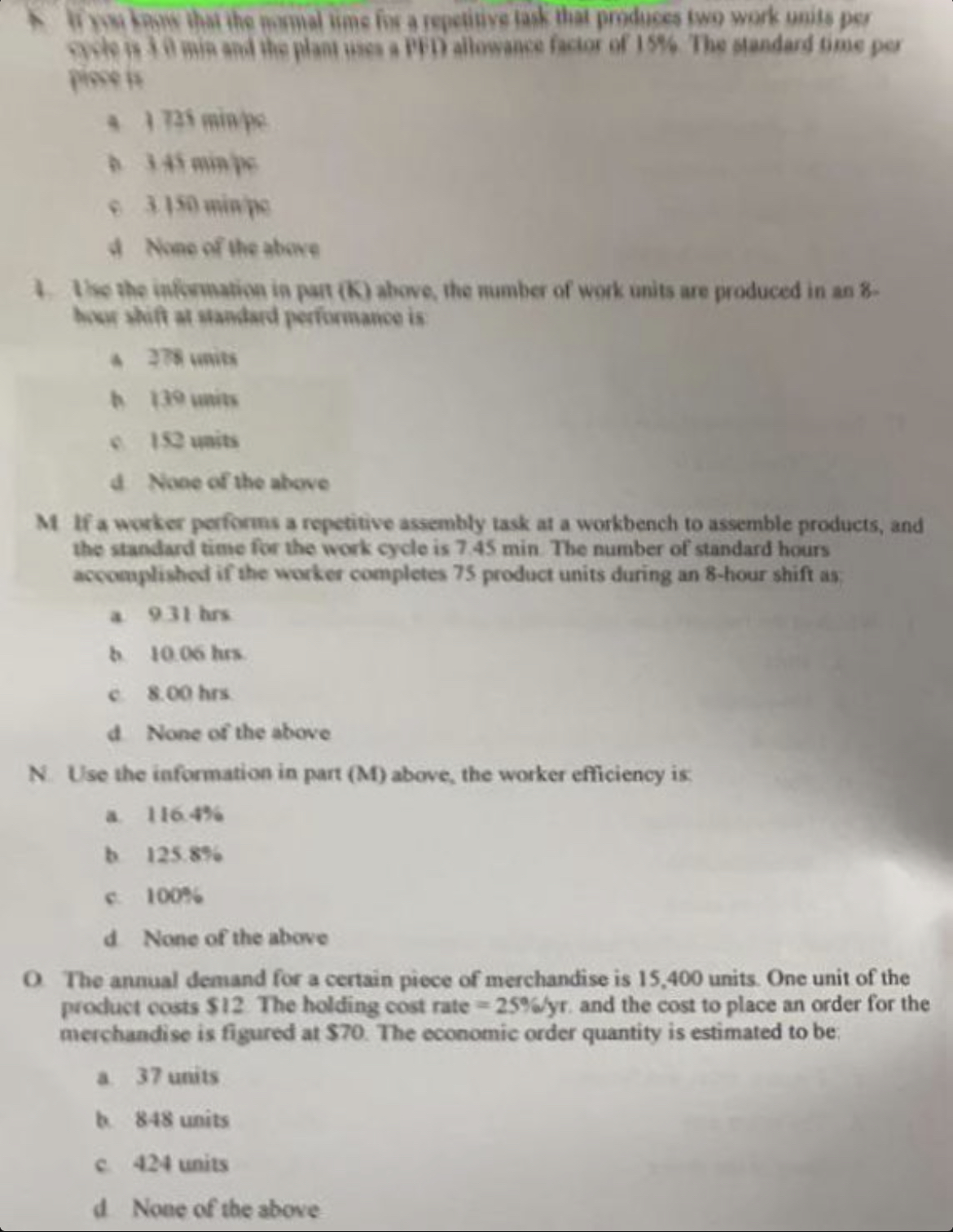 Please answer these work study multiple choice questions: If sye bow that