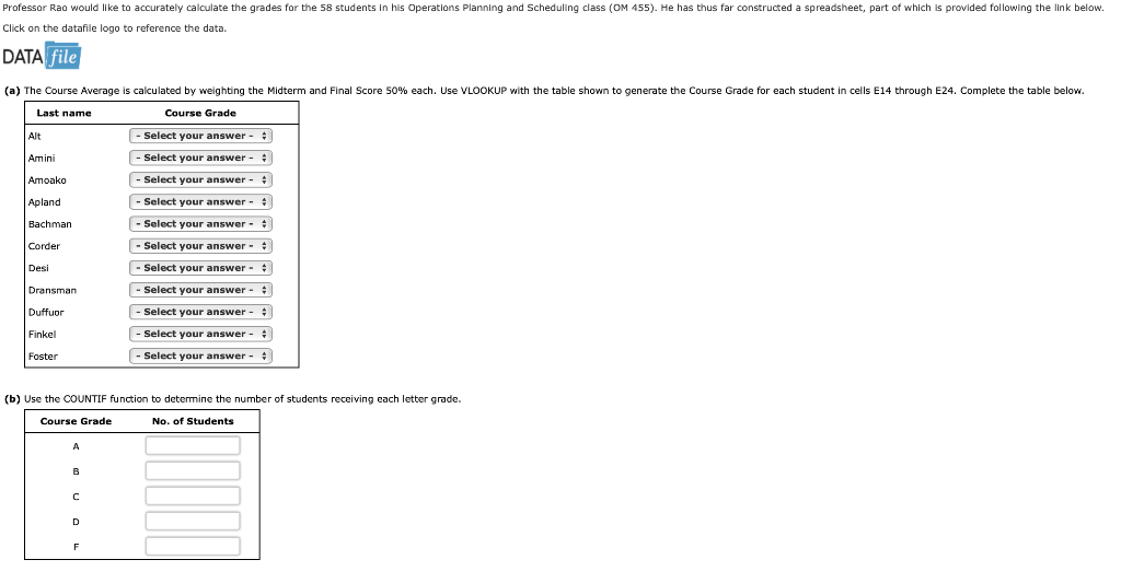  Click on the datafile logo to reference the data. DATA (b)