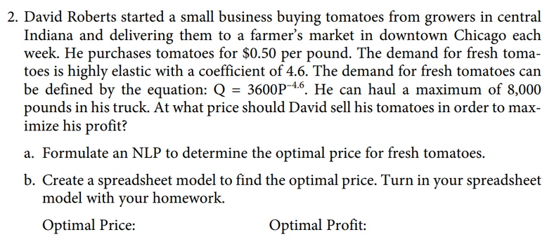 Provide a textbox with the NLP formulation. Place your optimal solution and