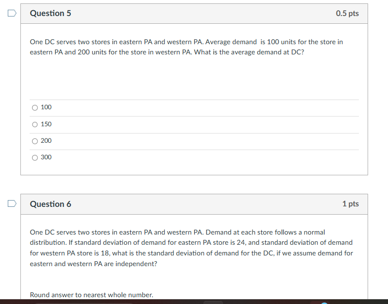  One DC serves two stores in eastern PA and western PA.