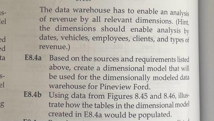 enable an analysis of revenue by all relevant dimensions. (Hint, the dimensions