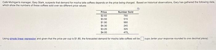 please help Using simple linear regcession and given that tee price per