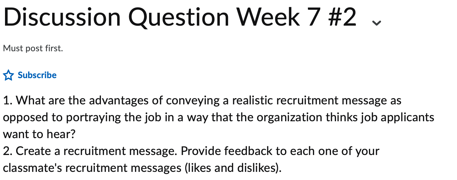  Discussion Question Week 7 \#2 Must post first. 1. What are