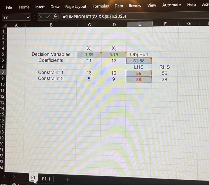 to perform the work on excel. Please try to do it asap