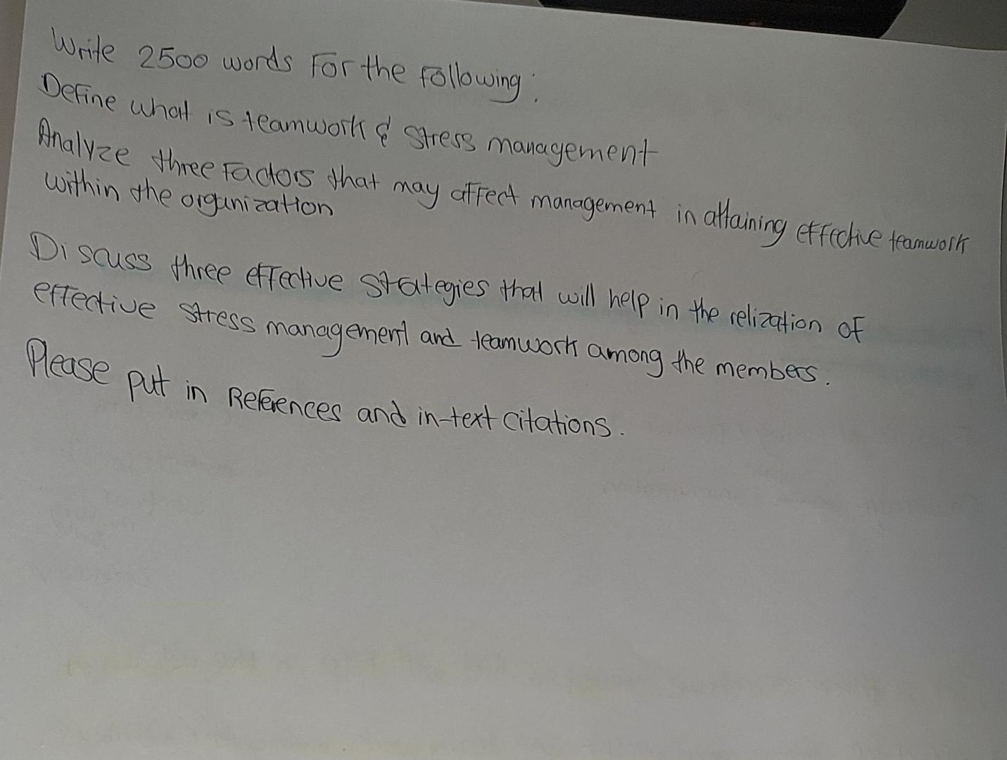  Write 2500 words for the following: Define what is teamwork \&