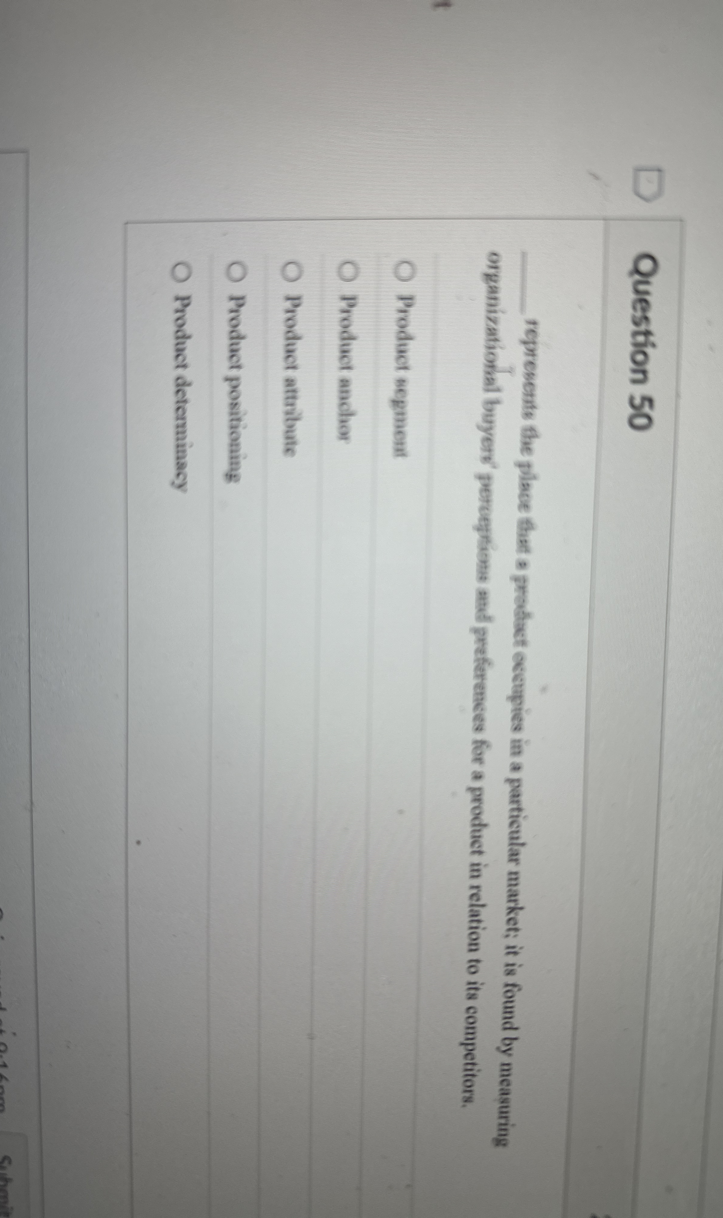  Question 50 q, represents the place that a protact occupies in