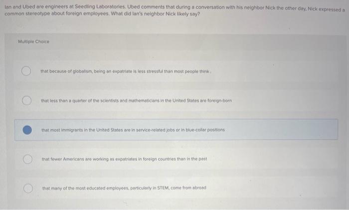  Ion and Ubed are engineers ot Seeding Laboratories. Ubed comments that