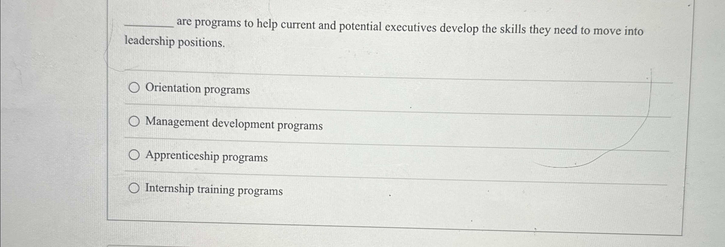  are programs to help current and potential executives develop the skills