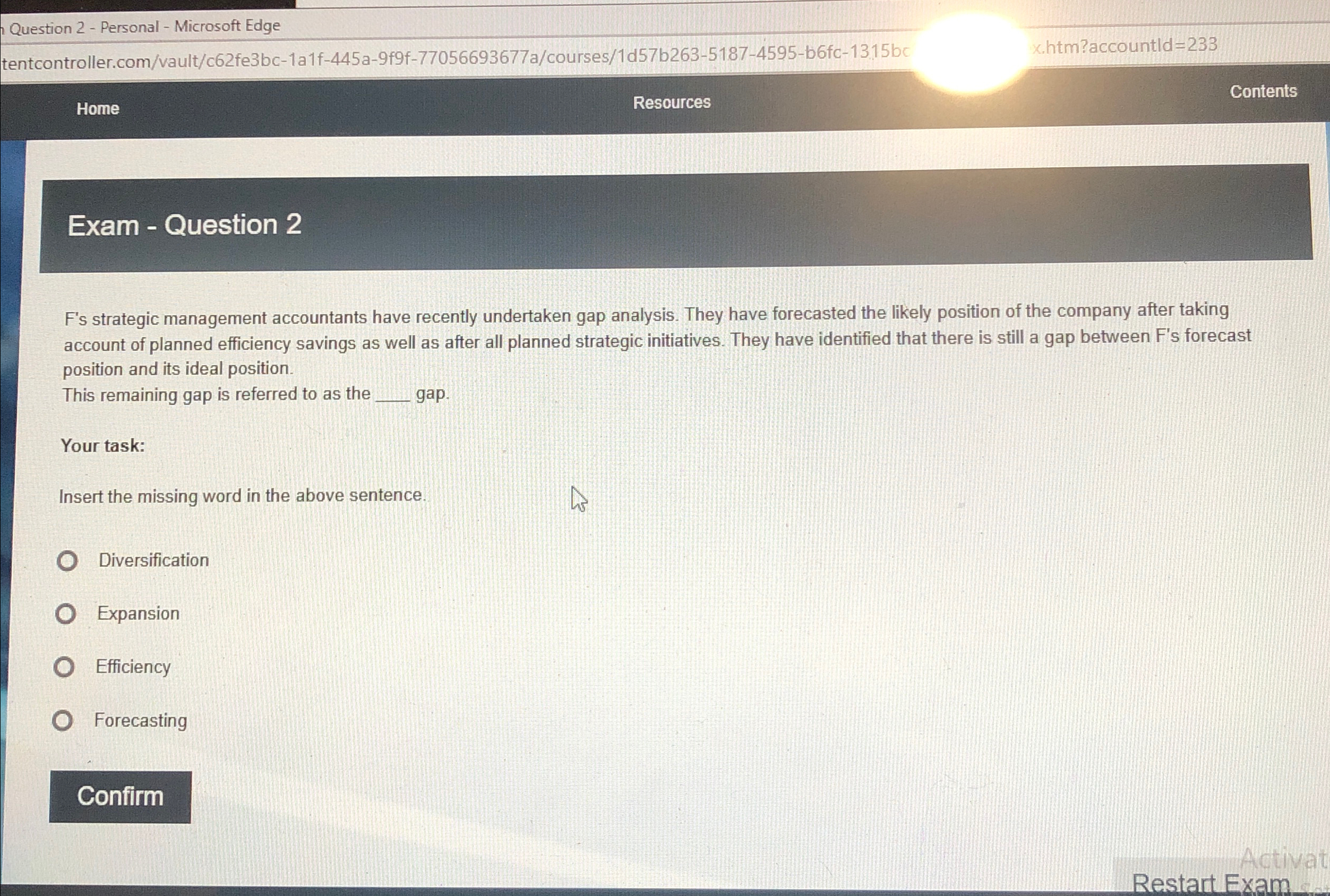  Question 2- Personal - Microsoft Edge tentcontroller.com/vault/c62fe3bc-1a1f-445a-9f9f-77056693677a/courses/1d57b263-5187-4595-b6fc-1315bc x.htm?accountld =233 Home Resources