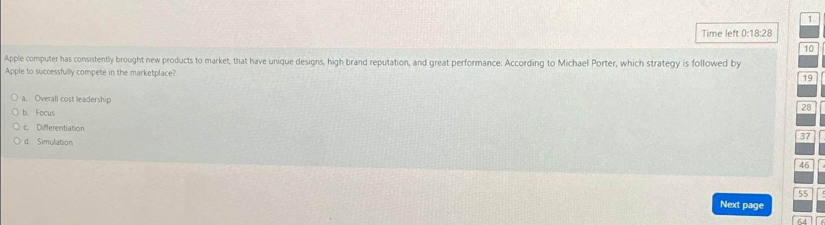  Time left 0:18:28 Apple computer has consistently brought new products to