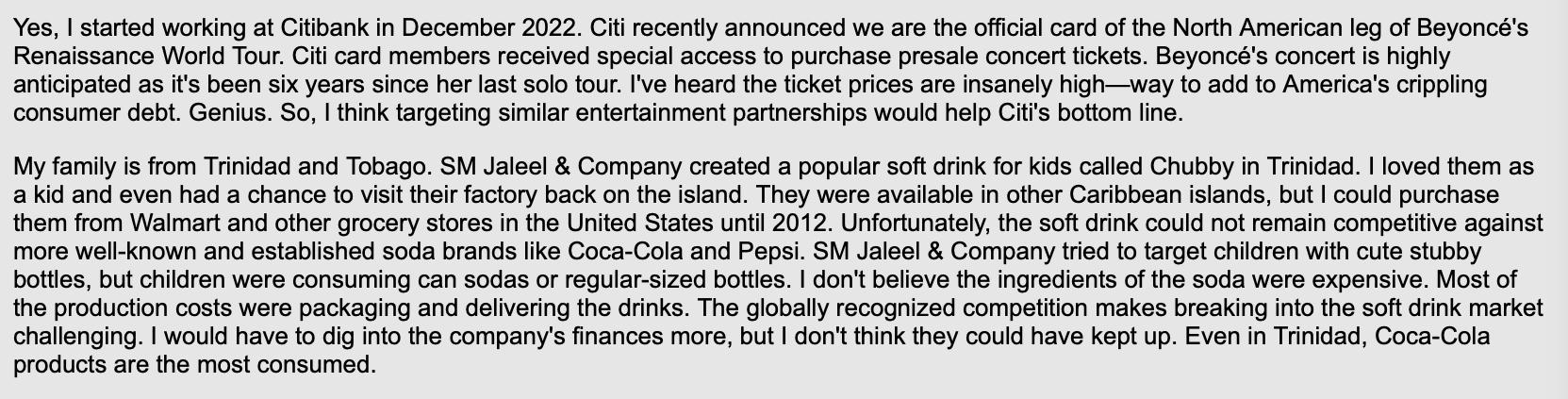 Please read the attached post, and respond to it asking follow-up questions