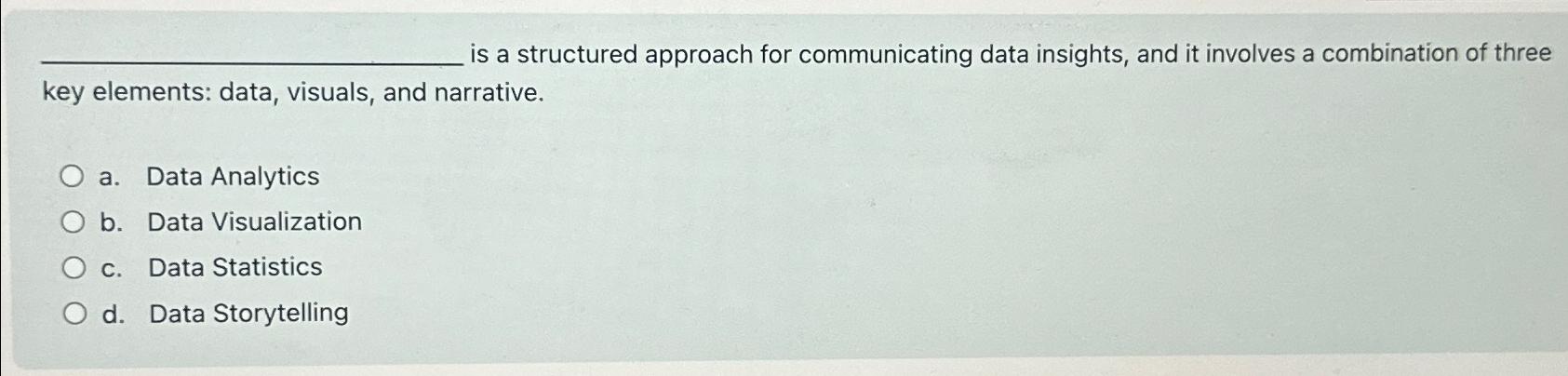  is a structured approach for communicating data insights, and it involves