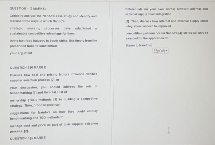 Critically analyse the nandos case study and identify and discuss three ways