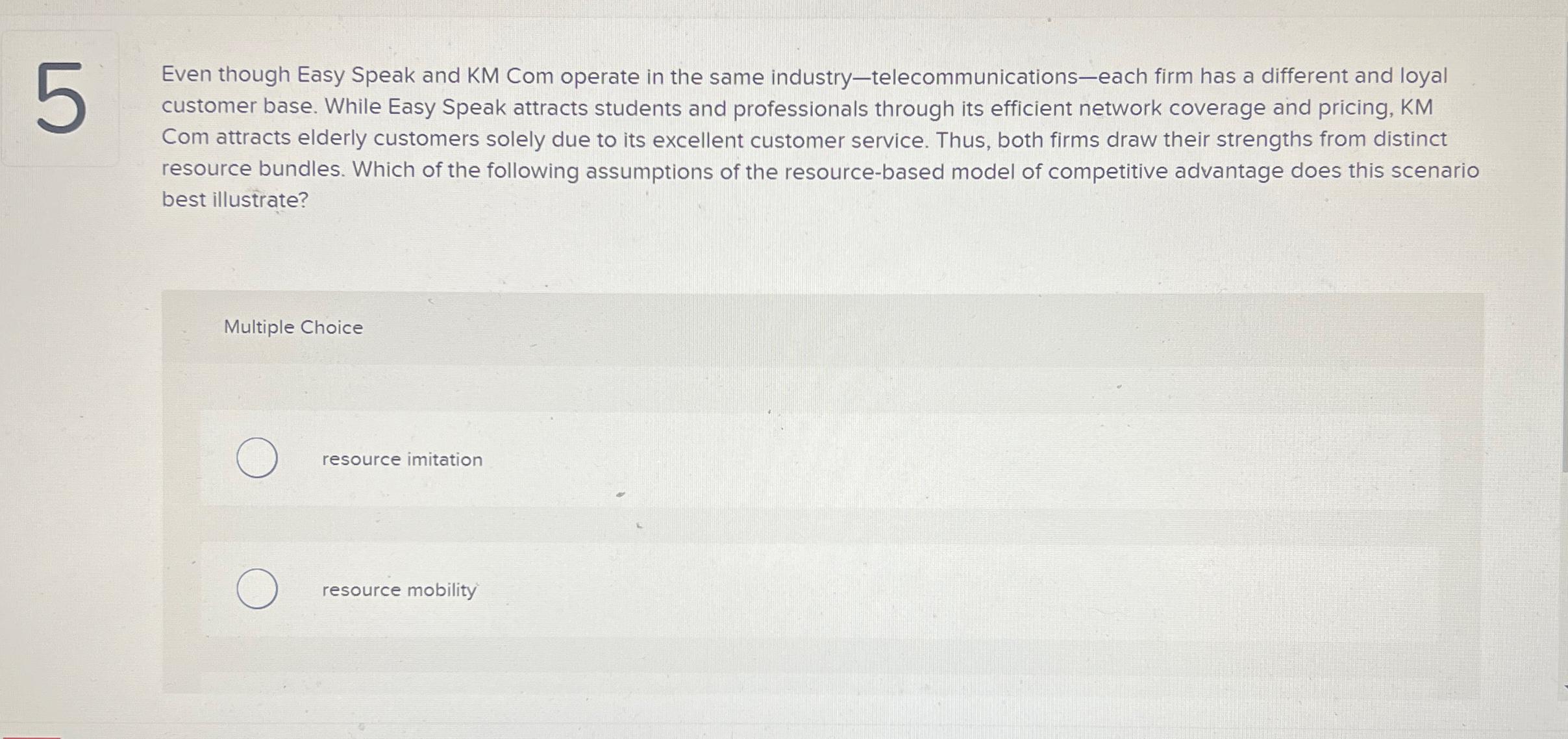  Even though Easy Speak and KM Com operate in the same