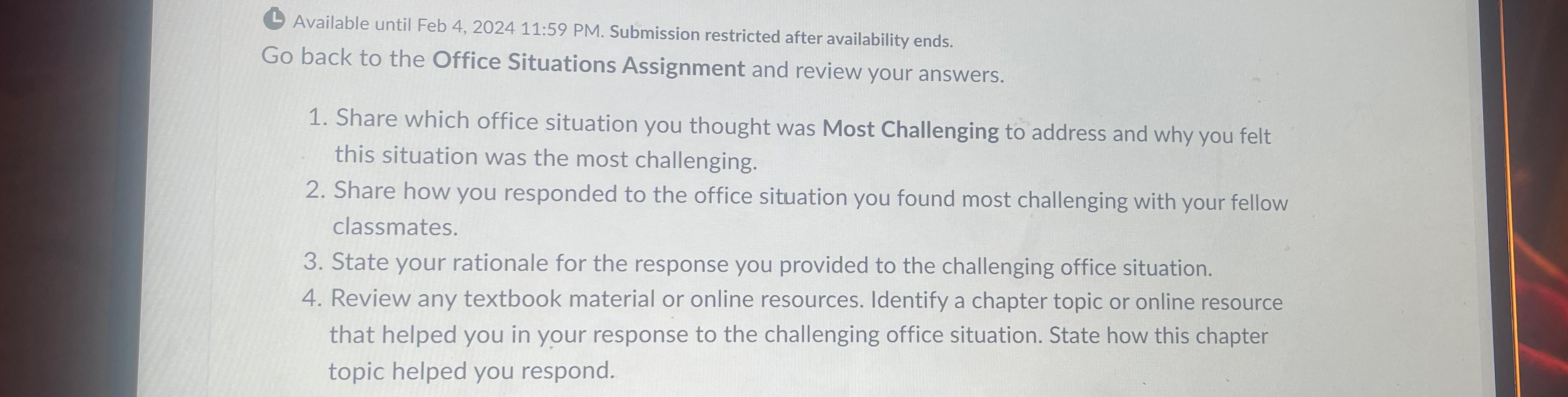  Available until Feb 4,202411:59 PM. Submission restricted after availability ends. J