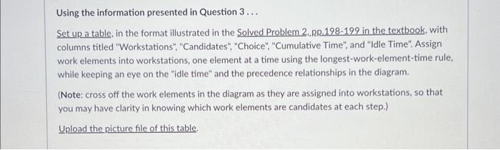 thumbs up. thanks. Given the work element times shown in the following