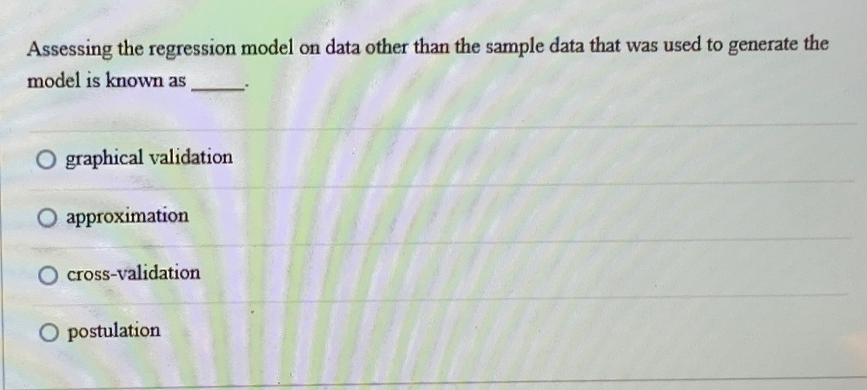  Assessing the regression model on data other than the sample data