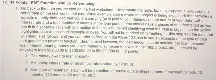  14 Points - PMT Function with 3D Referencing: 1. Go back