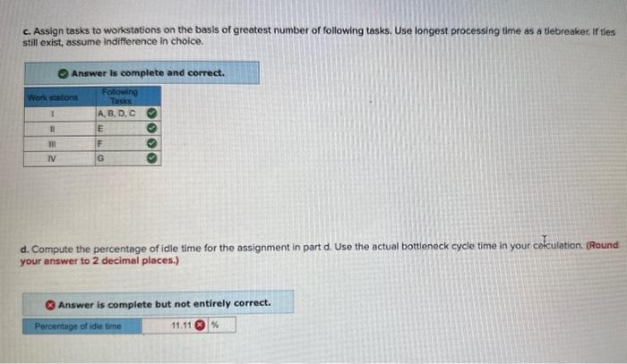asked to balance a revised assembly operation to achieve an output of