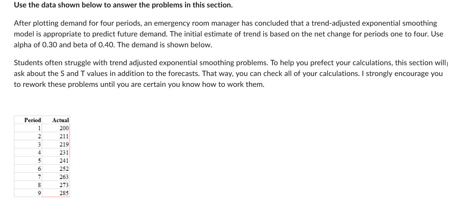 Please show excel formula for TAF, S, T Use the data shown