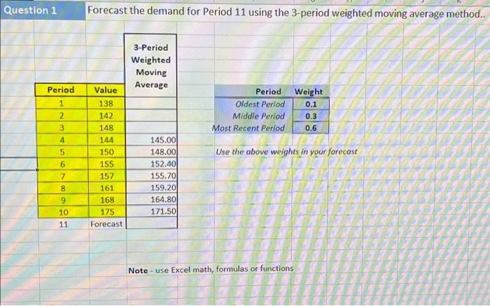  Question 1 Period 1 2 3 4 5 6 7 8