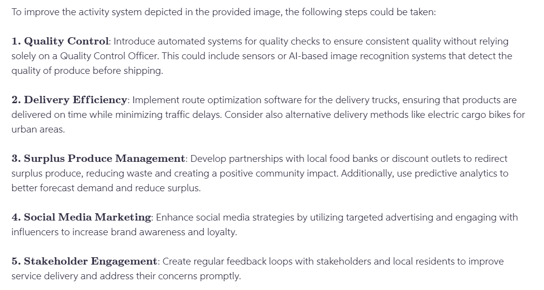  To improve the activity system depicted in the provided image, the