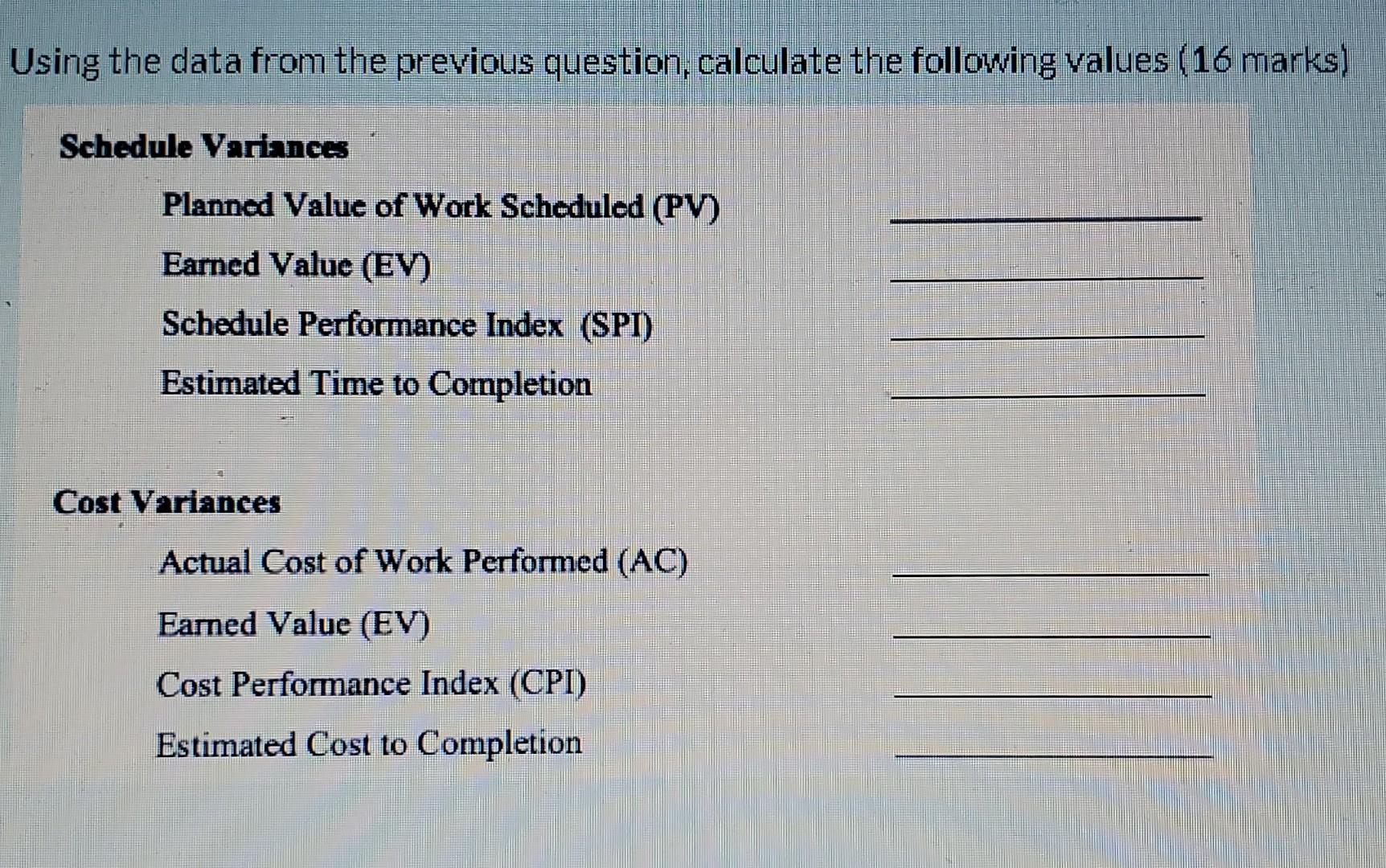data, calculate the planned and actual monthly budgets through the end of