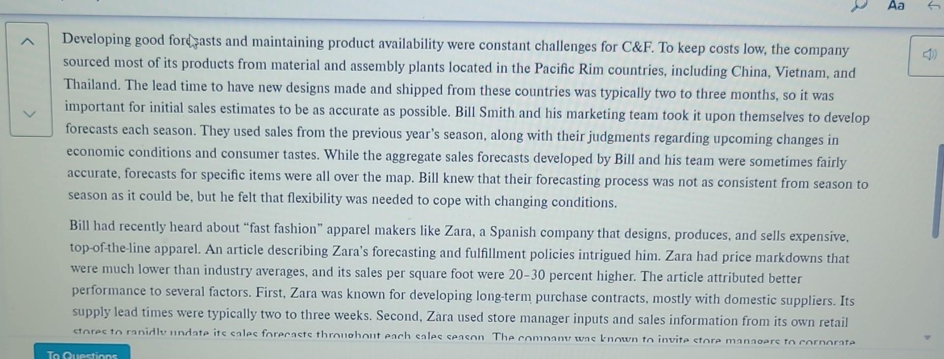 C\&F. To keep costs low, the company sourced most of its products