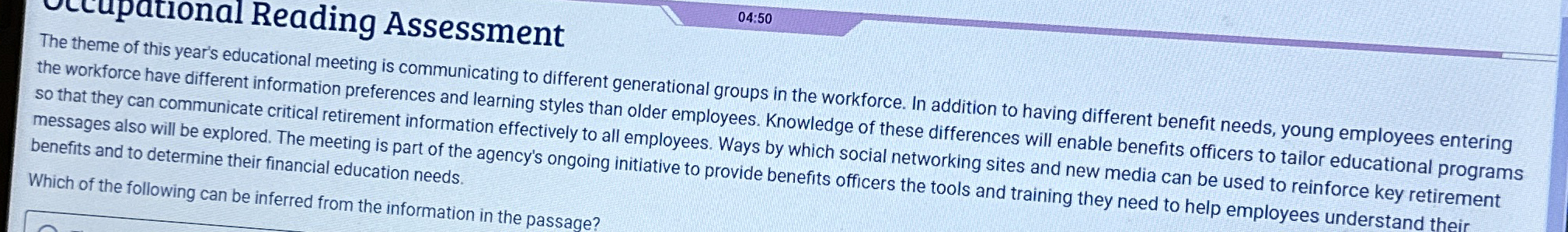  Assessment the workforce have different information preferences and learning styles than