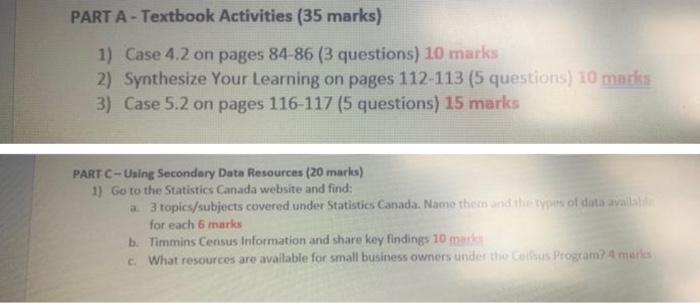 really important PART A - Textbook Activities (35 marks) 1) Case 4.2