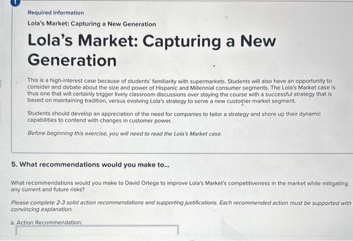  Lola's Market: Capturing a New Generation Lola's Narket: Capturing a New