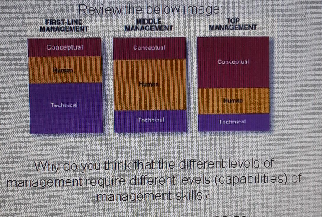  why do you think the different levels of management require (capabilities)