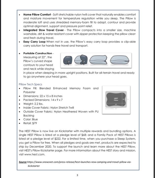 ALL questions based on Article 1. Article 1. HEST LAUNCHES NEW CAMPING