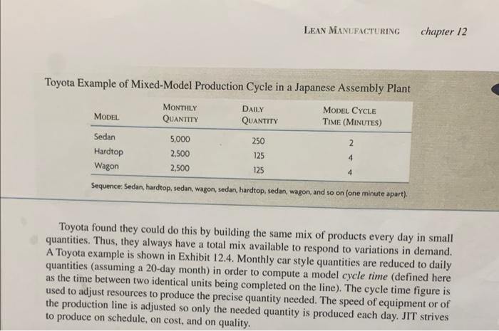 can you explain this text using this table of the toyota example