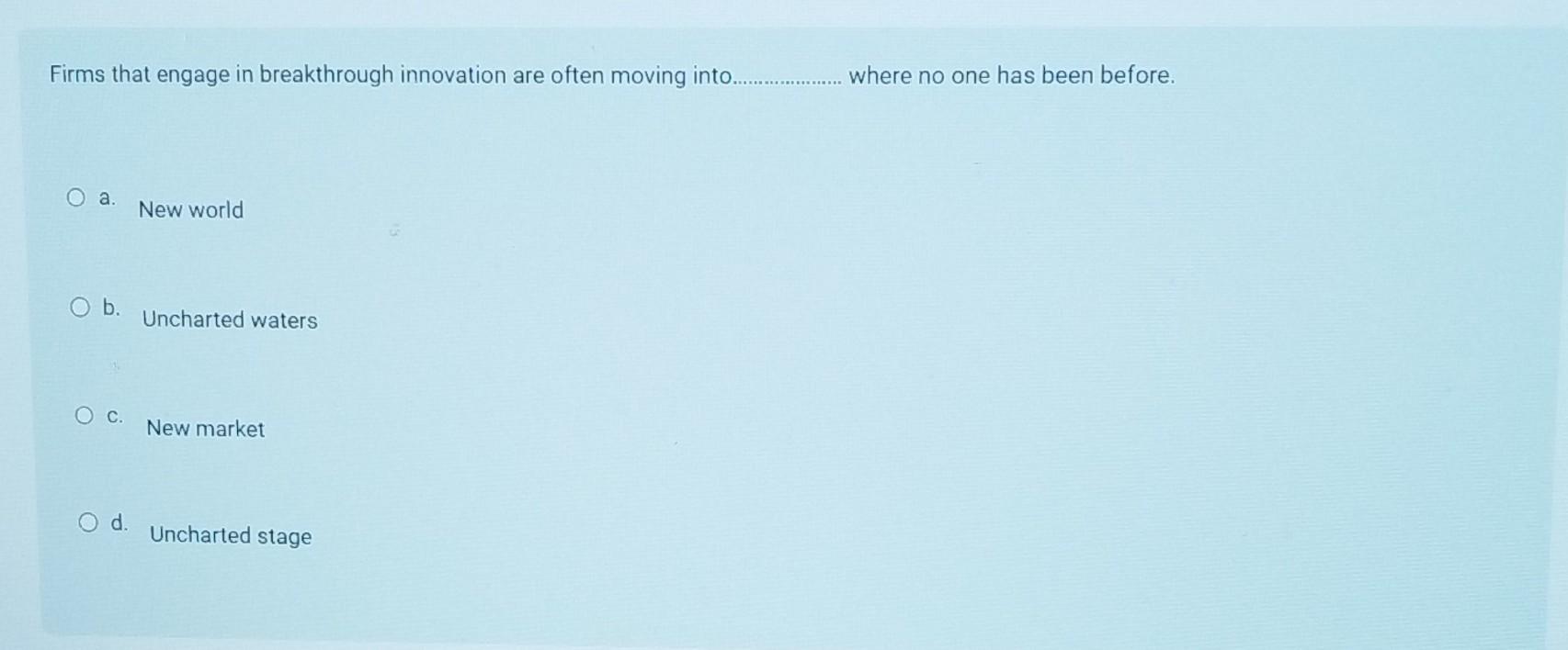 For a business to exploit underutilized resources, a. a new business