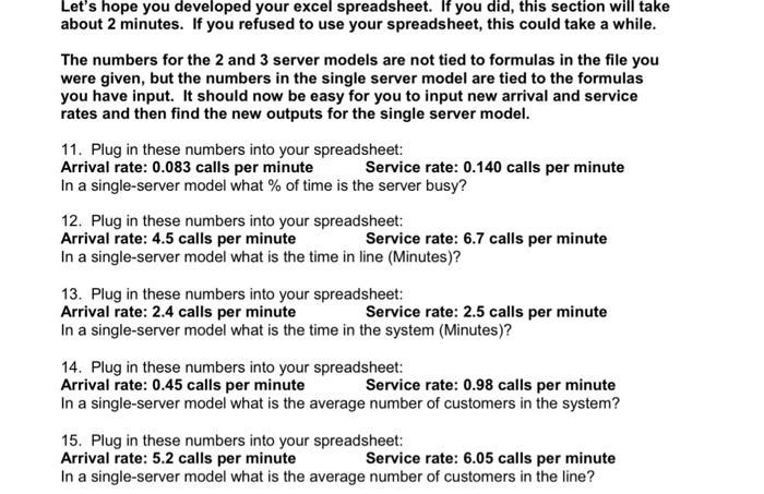 - Arrival Rate (Calls per Minute) & Y & & \\ \hline