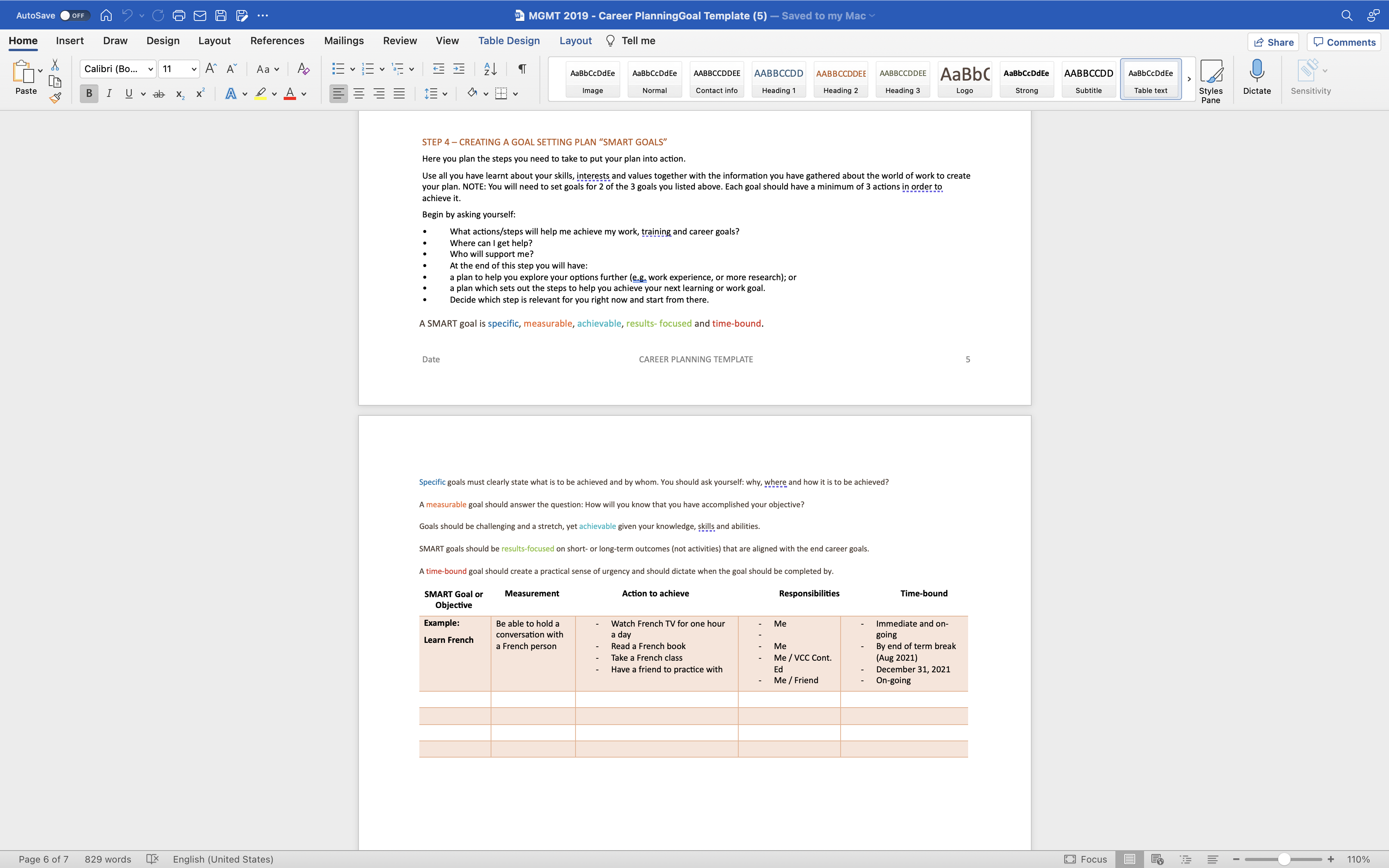 AutoSave O OFF A C GAP ... MGMT 2019 - Career