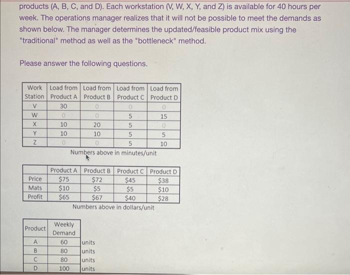  please answer with work products (A, B, C, and D). Each