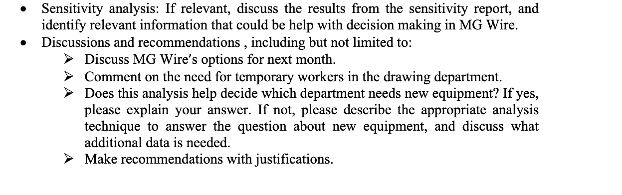 Answer these questions. by using the data given below. - Sensitivity analysis: