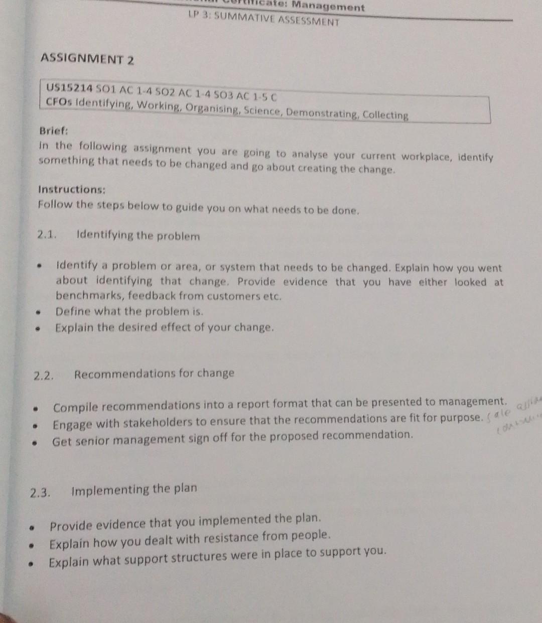 2.1. Identifying the problem - Identify a problem or area, or
