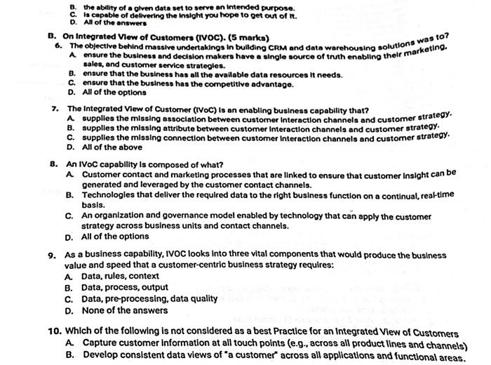 the following questions and choose the letter of the correct best answer