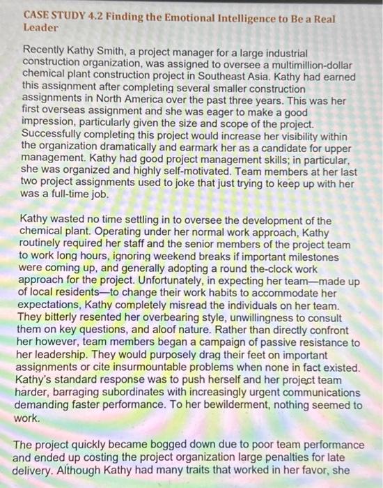  CASE STUDY 4.2 Finding the Emotional Intelligence to Be a Real