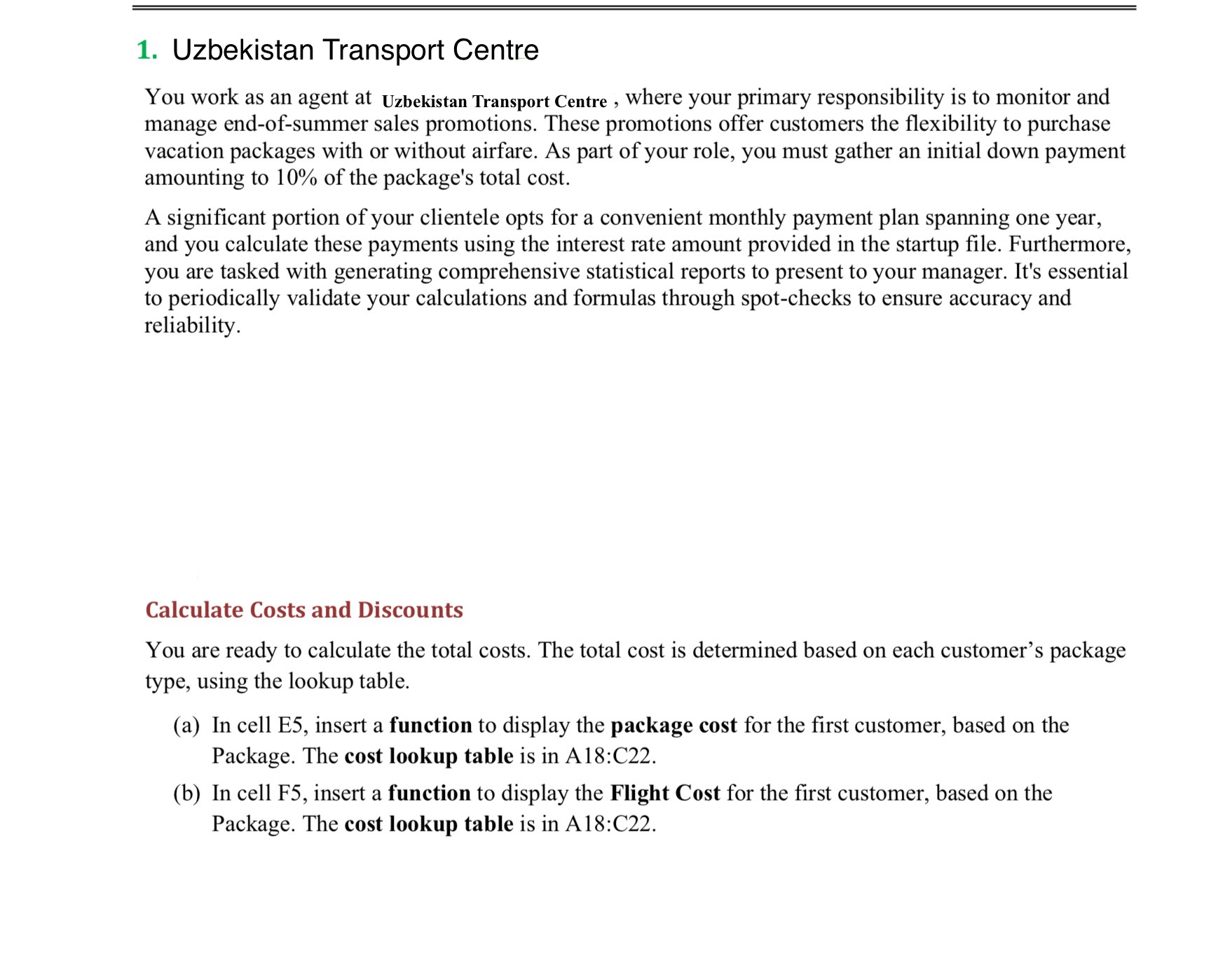 from selling each model (based on columns A and C). (d) In